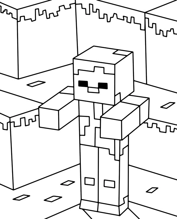 Zombie Minecraft coloring book